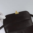 BALLY Shoulder Bag Leather Brown Gold Auth bs23873-10