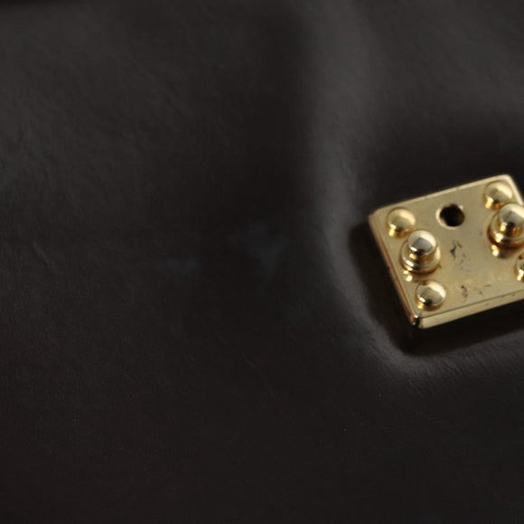 BALLY Shoulder Bag Leather Brown Gold Auth bs23873