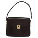 BALLY Shoulder Bag Leather Brown Gold Auth bs23873-13