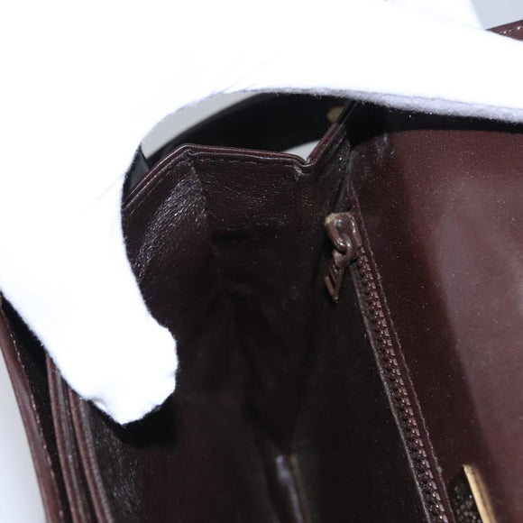 BALLY Shoulder Bag Leather Brown Gold Auth bs23873