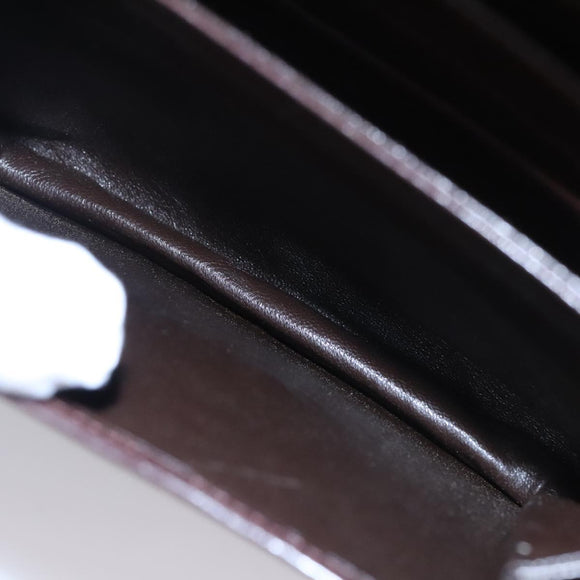 BALLY Shoulder Bag Leather Brown Gold Auth bs23873