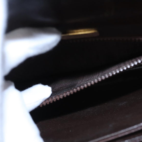 BALLY Shoulder Bag Leather Brown Gold Auth bs23873