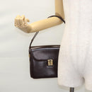 BALLY Shoulder Bag Leather Brown Gold Auth bs23873-27