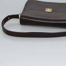 BALLY Shoulder Bag Leather Brown Gold Auth bs23873-7
