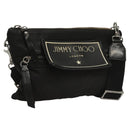 Jimmy Choo Shoulder Bag Nylon Leather Black Auth bs23874-1