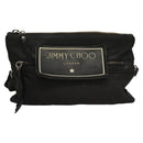 Jimmy Choo Shoulder Bag Nylon Leather Black Auth bs23874-13