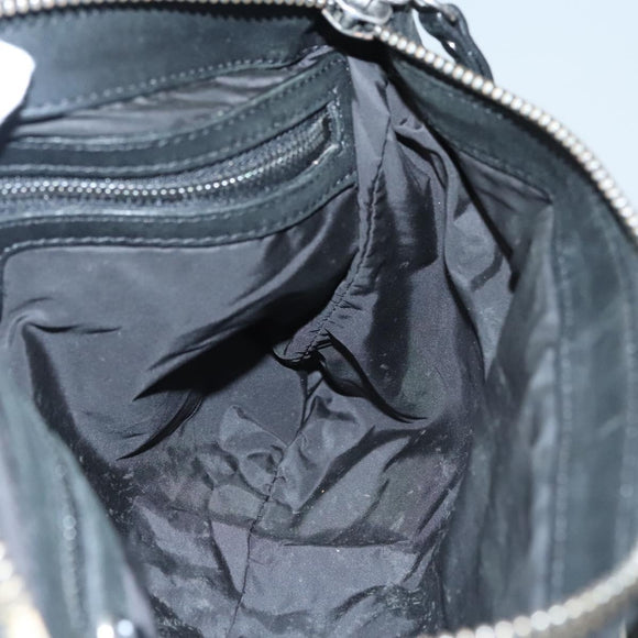 Jimmy Choo Shoulder Bag Nylon Leather Black Auth bs23874