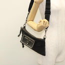 Jimmy Choo Shoulder Bag Nylon Leather Black Auth bs23874-26