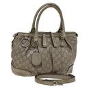 GUCCI GG Canvas Guccissima Hand Bag 2way Beige 247902 Auth bs23882-1