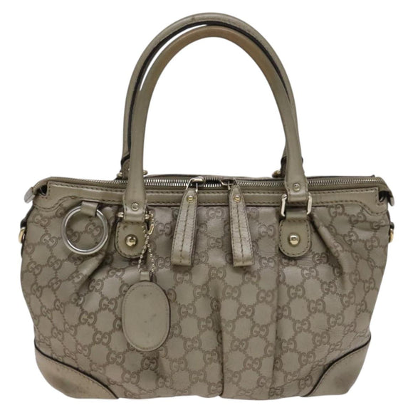 GUCCI GG Canvas Guccissima Hand Bag 2way Beige 247902 Auth bs23882
