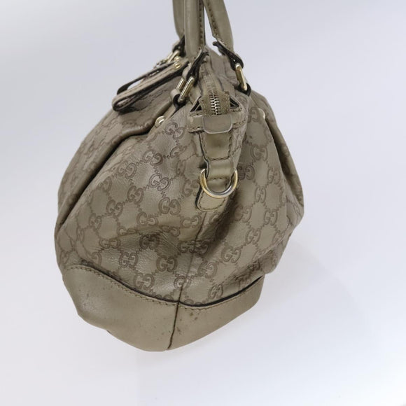 GUCCI GG Canvas Guccissima Hand Bag 2way Beige 247902 Auth bs23882