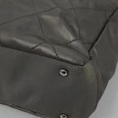 CHANEL Paris Biarritz PM Tote Bag Coated Canvas Silver CC Auth bs23887-9