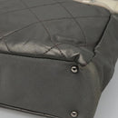 CHANEL Paris Biarritz PM Tote Bag Coated Canvas Silver CC Auth bs23887-15