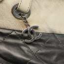 CHANEL Paris Biarritz PM Tote Bag Coated Canvas Silver CC Auth bs23887-10