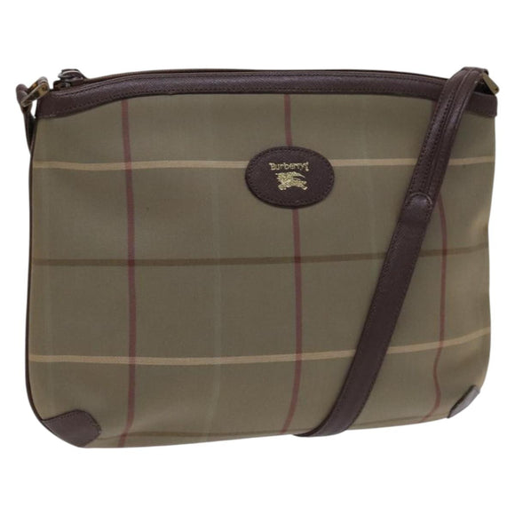 Burberrys Nova Check Shoulder Bag Canvas Beige Auth bs23892