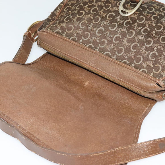 CELINE C Sulky Shoulder Bag Canvas Brown Auth bs23894