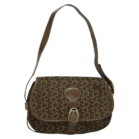 CELINE C Sulky Shoulder Bag Canvas Brown Auth bs23894