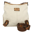 BURBERRY Blue Label Shoulder Bag Canvas White Auth bs23896-1