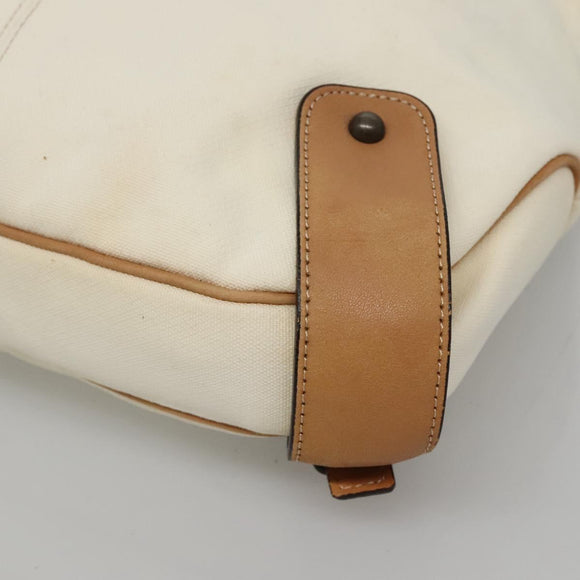 BURBERRY Blue Label Shoulder Bag Canvas White Auth bs23896