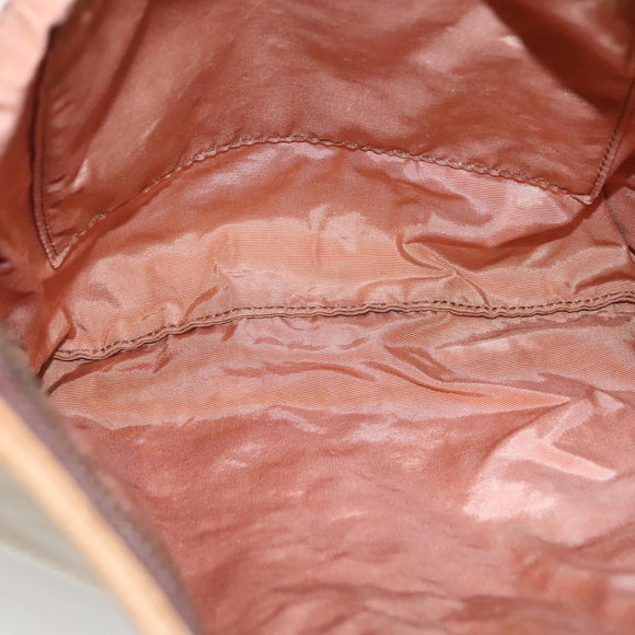 BURBERRY Blue Label Shoulder Bag Canvas White Auth bs23896