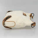 BURBERRY Blue Label Shoulder Bag Canvas White Auth bs23896-3