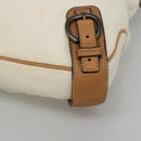 BURBERRY Blue Label Shoulder Bag Canvas White Auth bs23896-7