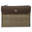 Burberrys Nova Check Clutch Bag Canvas Brown Auth bs23897-2
