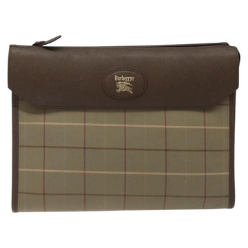 Burberrys Nova Check Clutch Bag Canvas Brown Auth bs23897 - 0