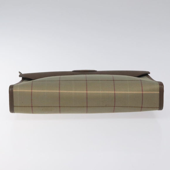Burberrys Nova Check Clutch Bag Canvas Brown Auth bs23897
