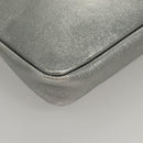 Jimmy Choo Clutch Bag Leather Silver Auth bs23914-15