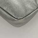 Jimmy Choo Clutch Bag Leather Silver Auth bs23914-11