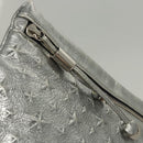 Jimmy Choo Clutch Bag Leather Silver Auth bs23914-8