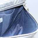 Jimmy Choo Clutch Bag Leather Silver Auth bs23914-16
