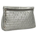 Jimmy Choo Clutch Bag Leather Silver Auth bs23914-1