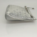 Jimmy Choo Clutch Bag Leather Silver Auth bs23914-4