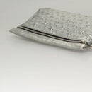 Jimmy Choo Clutch Bag Leather Silver Auth bs23914-6