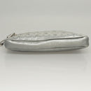 Jimmy Choo Clutch Bag Leather Silver Auth bs23914-7