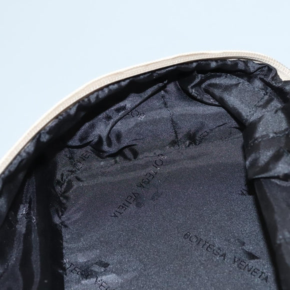 BOTTEGA VENETA Vanity Cosmetic Pouch Canvas Beige Auth bs23916