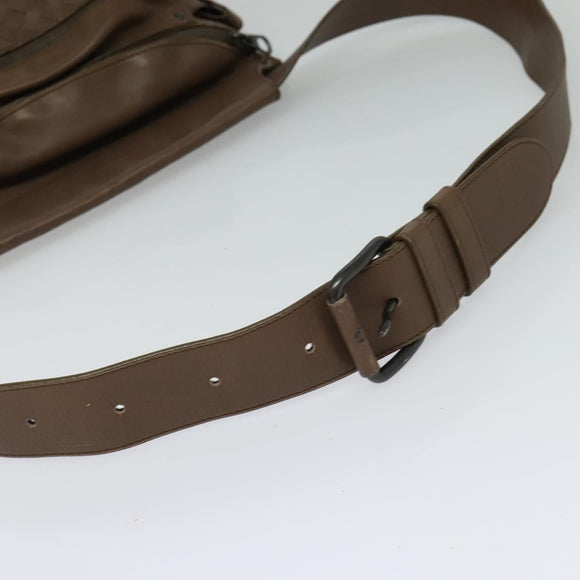 BOTTEGA VENETA INTRECCIATO Waist bag Leather Brown 121604 Auth bs23917