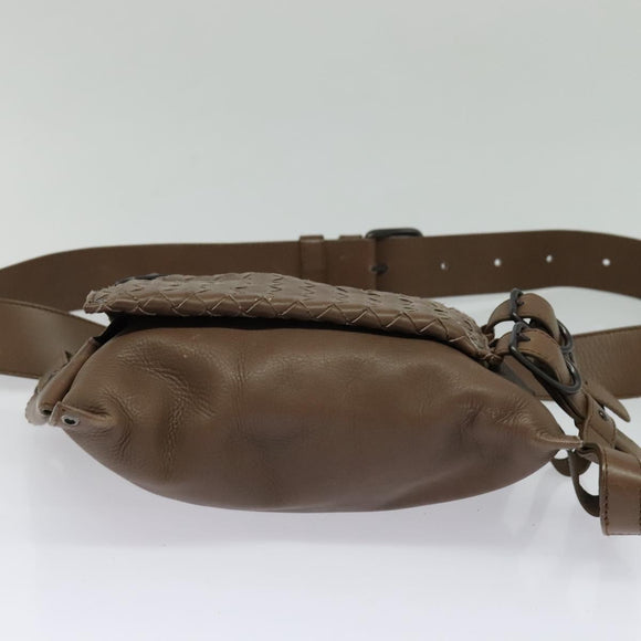 BOTTEGA VENETA INTRECCIATO Waist bag Leather Brown 121604 Auth bs23917