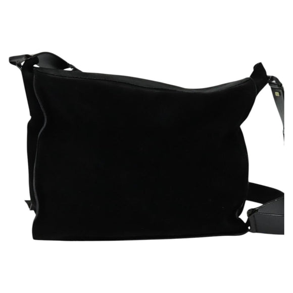 GUCCI Shoulder Bag Suede Black 001 2040 1933 Auth bs23923