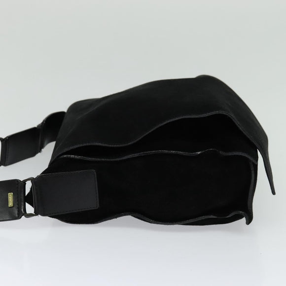 GUCCI Shoulder Bag Suede Black 001 2040 1933 Auth bs23923