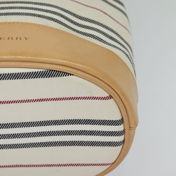 BURBERRY Shoulder Bag Canvas Leather White Auth bs23926