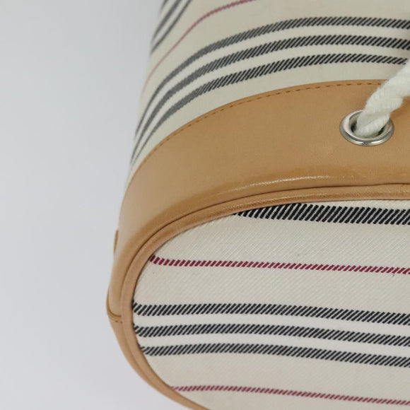 BURBERRY Shoulder Bag Canvas Leather White Auth bs23926