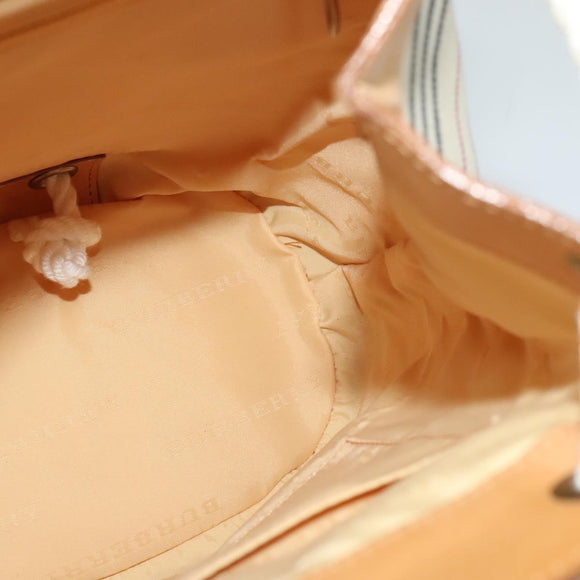 BURBERRY Shoulder Bag Canvas Leather White Auth bs23926