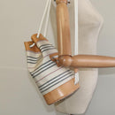 BURBERRY Shoulder Bag Canvas Leather White Auth bs23926-20