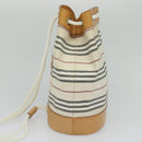 BURBERRY Shoulder Bag Canvas Leather White Auth bs23926-4