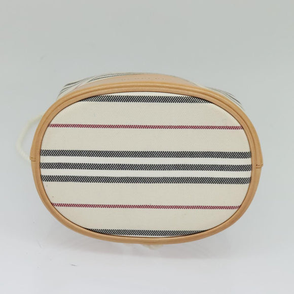 BURBERRY Shoulder Bag Canvas Leather White Auth bs23926