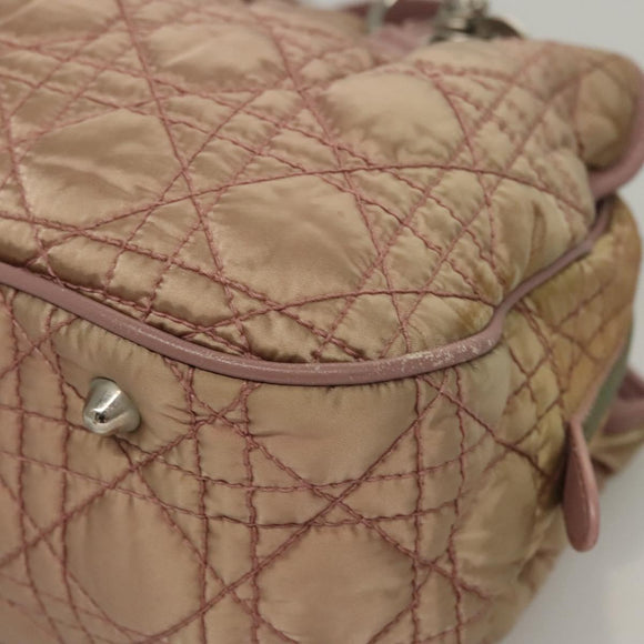 Christian Dior Canage Hand Bag Nylon Pink Auth bs23930