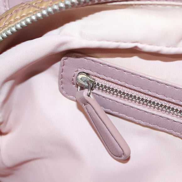 Christian Dior Canage Hand Bag Nylon Pink Auth bs23930